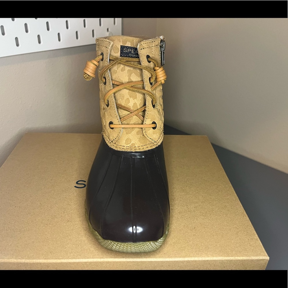 Sperry Saltwater Duck Boots Cheetah Tan | Women’s Size 8 - Picture 4 of 6